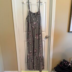 Torrid Gray and Purple Floral Maxi Dress